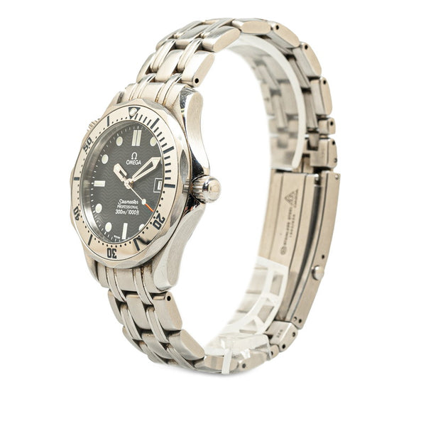 オメガ シーマスター プロフェッショナル 300 腕時計 2562.80 クオーツ ブラック文字盤 ステンレススチール レディース OMEGA 【中古】