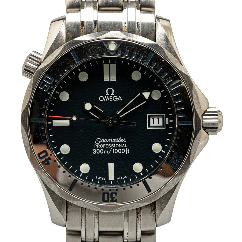 オメガ シーマスター プロフェッショナル 300 腕時計 2562.80 クオーツ ブラック文字盤 ステンレススチール レディース OMEGA 【中古】