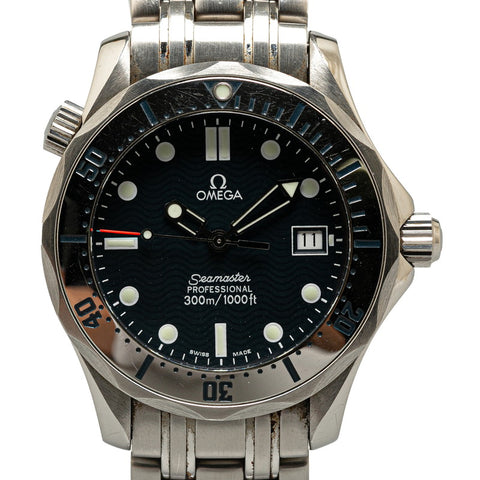 オメガ シーマスター プロフェッショナル 300 腕時計 2562.80 クオーツ ブラック文字盤 ステンレススチール レディース OMEGA 【中古】