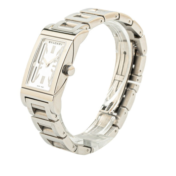 ブルガリ レッタンゴロ 腕時計 RT39S クオーツ ホワイト文字盤 ステンレススチール レディース BVLGARI 【中古】