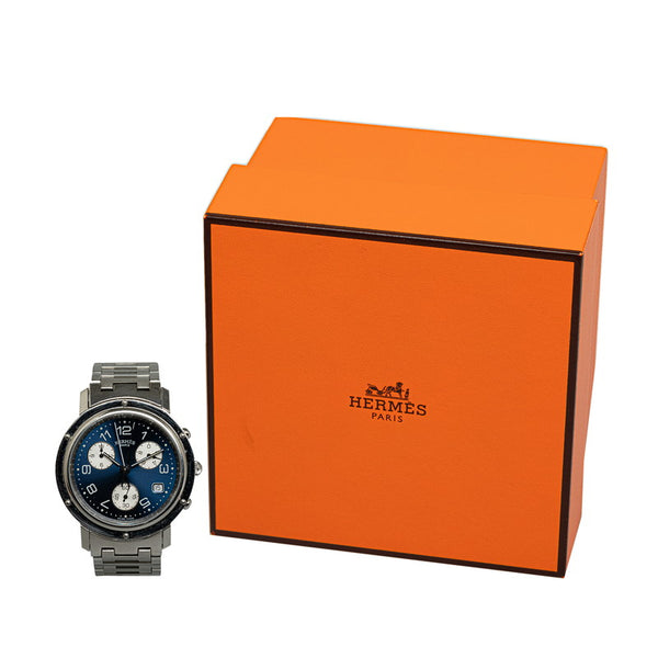 エルメス クリッパー 腕時計 CL1.310 クオーツ ネイビー文字盤 ステンレススチール レディース HERMES 【中古】