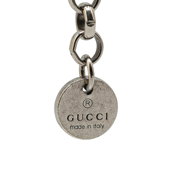 グッチ GGゴースト ペンダント ダイヤモンド ネックレス シルバー レッド SV925 シルバー レディース GUCCI 【中古】