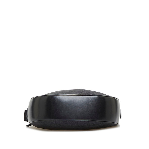 グッチ GGキャンバス 斜め掛け ショルダーバッグ 101682 ブラック キャンバス レザー レディース GUCCI 【中古】