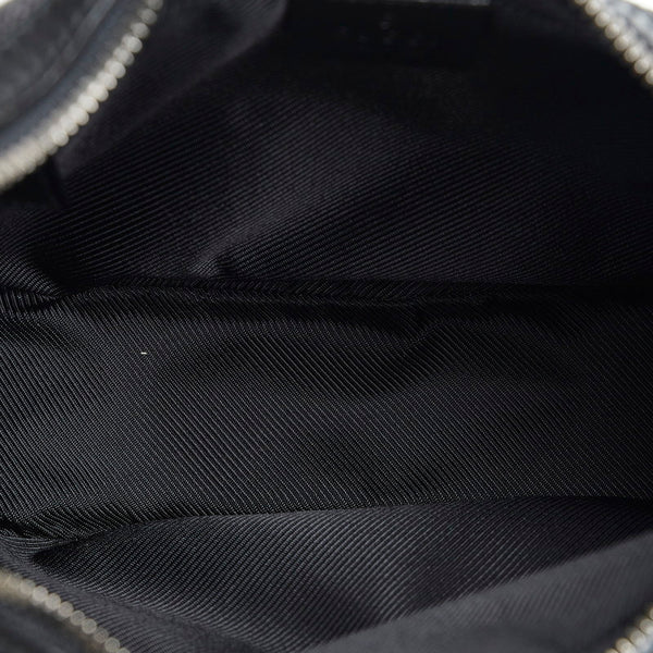 グッチ GGキャンバス 斜め掛け ショルダーバッグ 101682 ブラック キャンバス レザー レディース GUCCI 【中古】