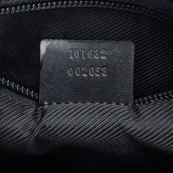 グッチ GGキャンバス 斜め掛け ショルダーバッグ 101682 ブラック キャンバス レザー レディース GUCCI 【中古】