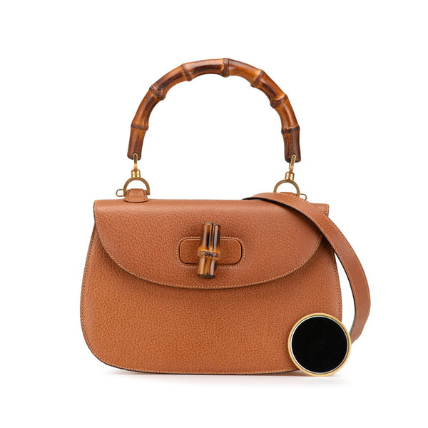 グッチ バンブー トップハンドル ハンドバッグ ショルダーバッグ 2WAY 000 1951 0633 ブラウン レザー レディース GUCCI 【中古】