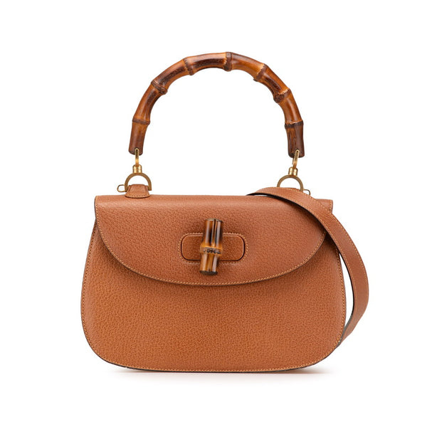 グッチ バンブー トップハンドル ハンドバッグ ショルダーバッグ 2WAY 000 1951 0633 ブラウン レザー レディース GUCCI 【中古】