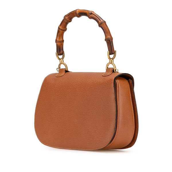 グッチ バンブー トップハンドル ハンドバッグ ショルダーバッグ 2WAY 000 1951 0633 ブラウン レザー レディース GUCCI 【中古】