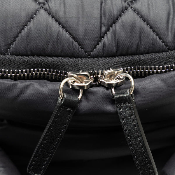 シャネル ココマーク コココクーン リュック バックパック A92559 ブラック ナイロン レザー レディース CHANEL 【中古】