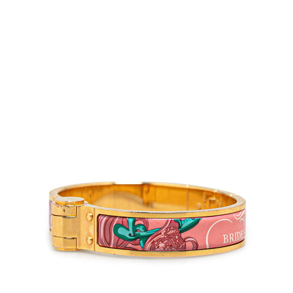 エルメス シャニエールPM BRIDES de GALA 式典用馬勒 バングル ゴールド ピンク マルチカラー メッキ レディース HERMES 【中古】