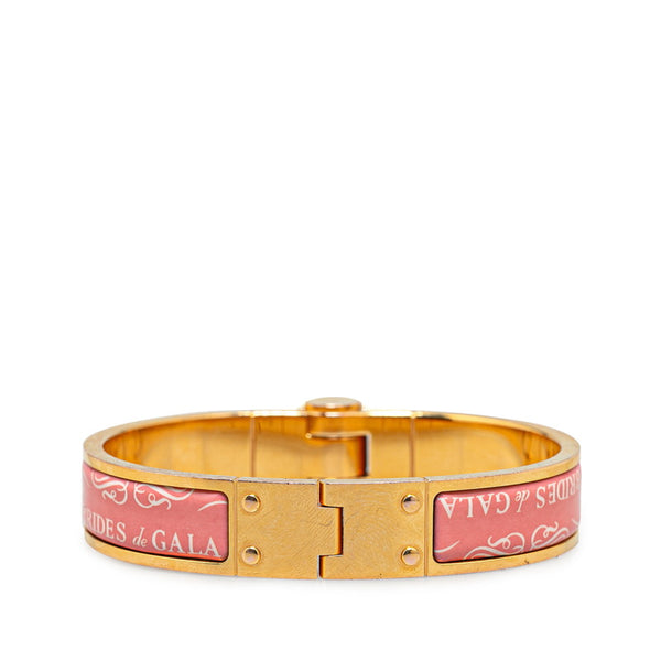 エルメス シャニエールPM BRIDES de GALA 式典用馬勒 バングル ゴールド ピンク マルチカラー メッキ レディース HERMES 【中古】
