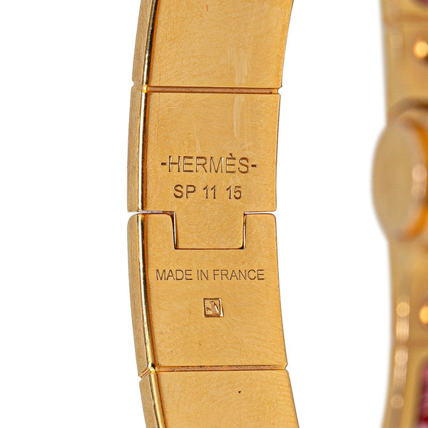 エルメス シャニエールPM BRIDES de GALA 式典用馬勒 バングル ゴールド ピンク マルチカラー メッキ レディース HERMES 【中古】