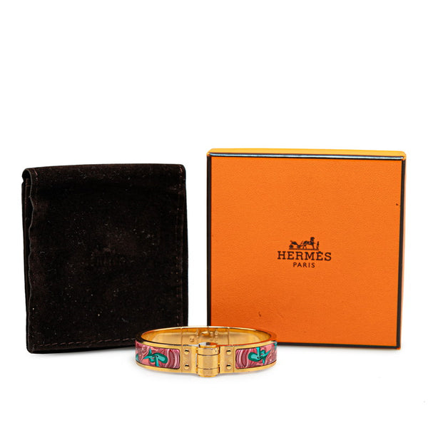 エルメス シャニエールPM BRIDES de GALA 式典用馬勒 バングル ゴールド ピンク マルチカラー メッキ レディース HERMES 【中古】