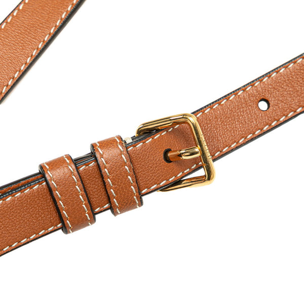 セリーヌ トリオンフ 斜め掛け ショルダーバッグ ブラック ブラウン PVC レザー レディース CELINE 【中古】