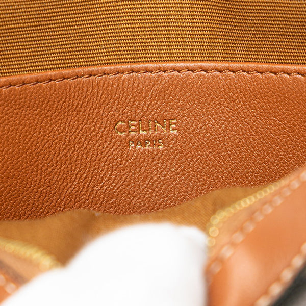 セリーヌ トリオンフ 斜め掛け ショルダーバッグ ブラック ブラウン PVC レザー レディース CELINE 【中古】