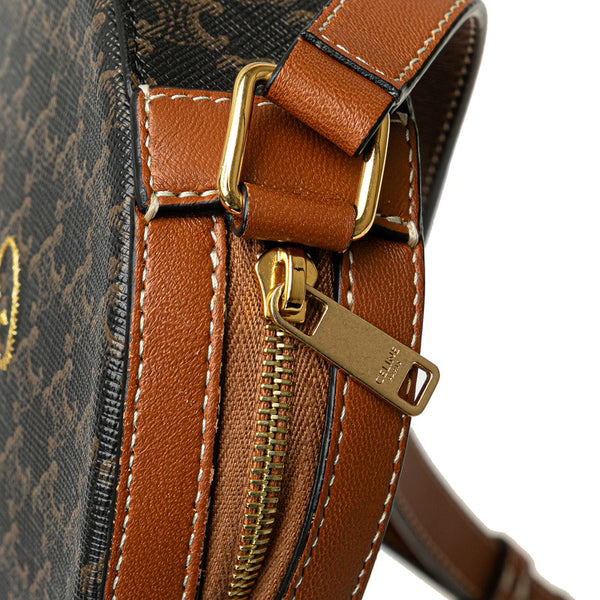 セリーヌ トリオンフ 斜め掛け ショルダーバッグ ブラック ブラウン PVC レザー レディース CELINE 【中古】
