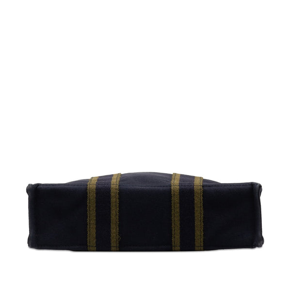 エルメス フールトゥ PM ハンドバッグ トートバッグ ネイビー グリーン キャンバス レディース HERMES 【中古】