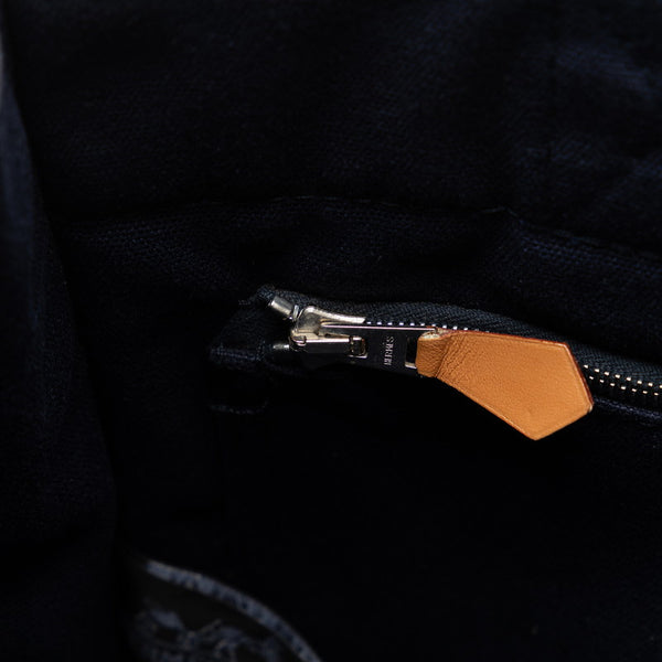 エルメス フールトゥ PM ハンドバッグ トートバッグ ネイビー グリーン キャンバス レディース HERMES 【中古】