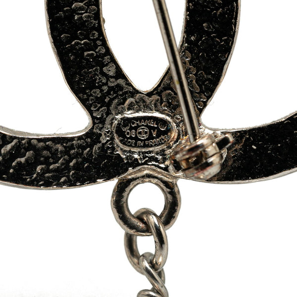 シャネル ココマーク フェイクパール ブローチ シルバー ホワイト メタル レディース CHANEL 【中古】