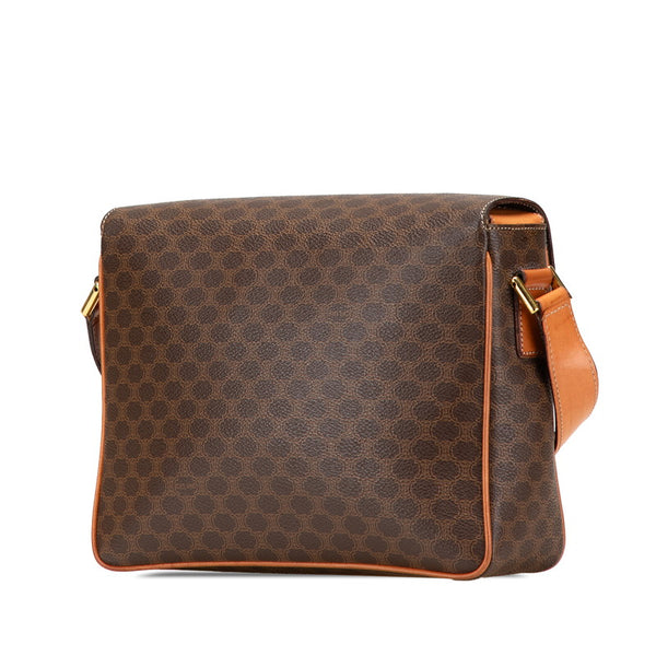 セリーヌ マカダム ショルダーバッグ ブラウン PVC レザー レディース CELINE 【中古】