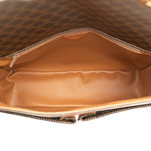 セリーヌ マカダム ショルダーバッグ ブラウン PVC レザー レディース CELINE 【中古】
