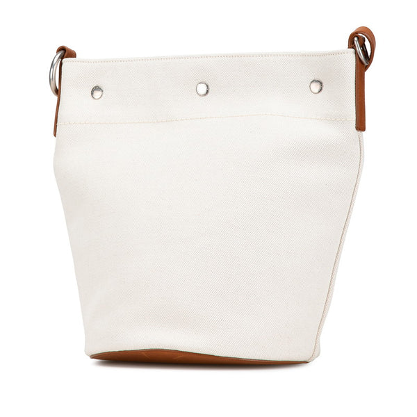 サンローラン リヴ ゴーシュ 斜め掛け ショルダーバッグ 669299 ベージュ ブラウン キャンバス レザー レディース SAINT LAURENT 【中古】