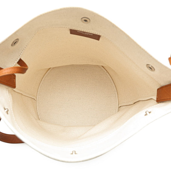 サンローラン リヴ ゴーシュ 斜め掛け ショルダーバッグ 669299 ベージュ ブラウン キャンバス レザー レディース SAINT LAURENT 【中古】