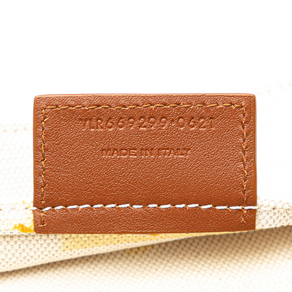 サンローラン リヴ ゴーシュ 斜め掛け ショルダーバッグ 669299 ベージュ ブラウン キャンバス レザー レディース SAINT LAURENT 【中古】