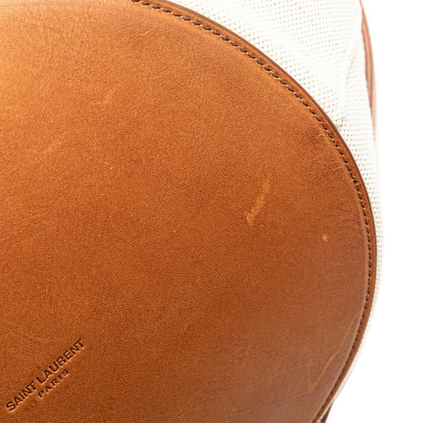 サンローラン リヴ ゴーシュ 斜め掛け ショルダーバッグ 669299 ベージュ ブラウン キャンバス レザー レディース SAINT LAURENT 【中古】