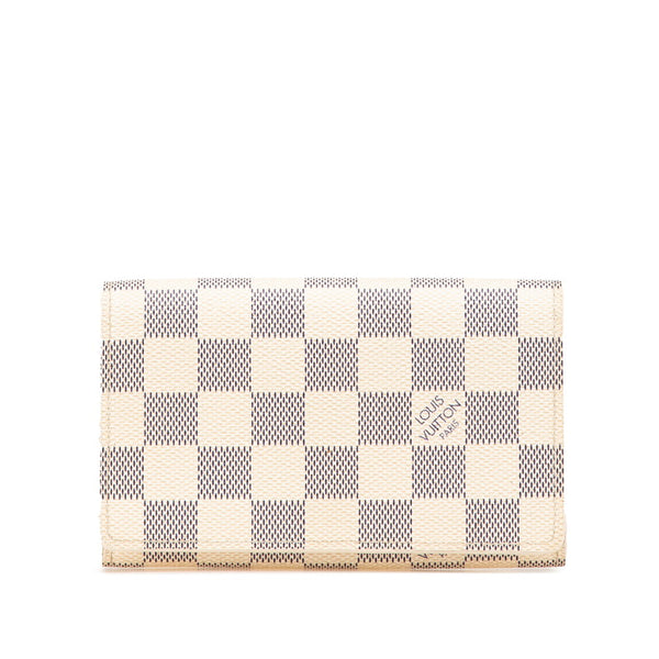 ルイ ヴィトン ダミエ アズール ポルトフォイユ トレゾール  二つ折り財布 N61744 ホワイト レディース LOUIS VUITTON 【中古】