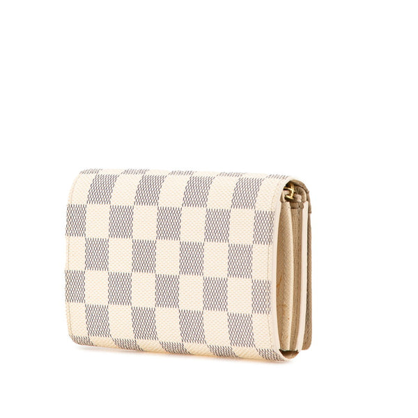 ルイ ヴィトン ダミエ アズール ポルトフォイユ トレゾール  二つ折り財布 N61744 ホワイト レディース LOUIS VUITTON 【中古】