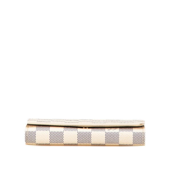 ルイ ヴィトン ダミエ アズール ポルトフォイユ トレゾール  二つ折り財布 N61744 ホワイト レディース LOUIS VUITTON 【中古】