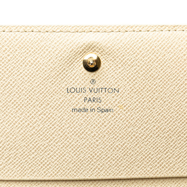 ルイ ヴィトン ダミエ アズール ポルトフォイユ トレゾール  二つ折り財布 N61744 ホワイト レディース LOUIS VUITTON 【中古】