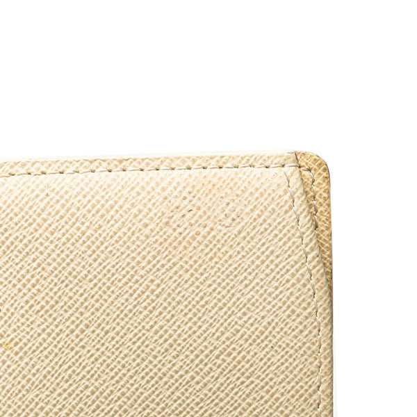 ルイ ヴィトン ダミエ アズール ポルトフォイユ トレゾール  二つ折り財布 N61744 ホワイト レディース LOUIS VUITTON 【中古】