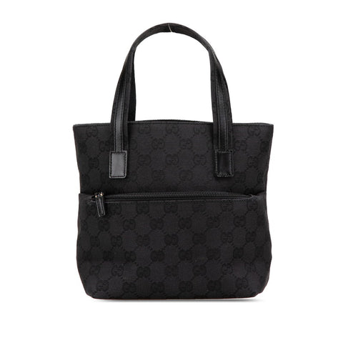 グッチ GGキャンバス ハンドバッグ 002 1079 ブラック キャンバス レザー レディース GUCCI 【中古】