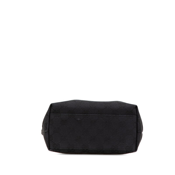 グッチ GGキャンバス ハンドバッグ 002 1079 ブラック キャンバス レザー レディース GUCCI 【中古】