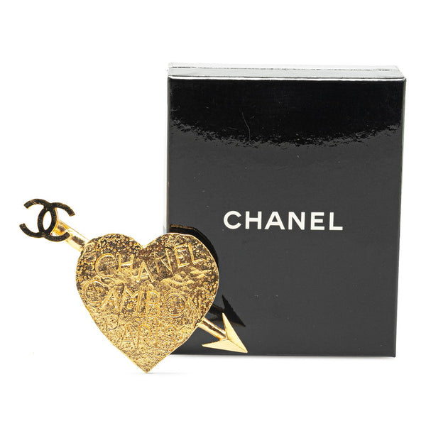 シャネル ヴィンテージ ハートアロー ココマーク ブローチ ゴールド メッキ レディース CHANEL 【中古】