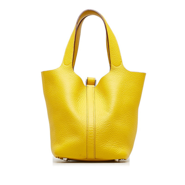 エルメス ピコタンPM ハンドバッグ ジョーヌアンブル イエロー トリヨンクレマンス レディース HERMES 【中古】