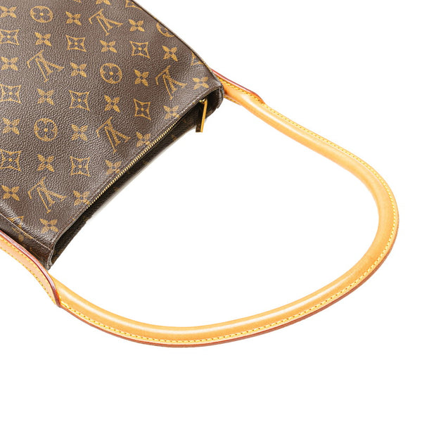 ルイ ヴィトン モノグラム ルーピングMM ショルダーバッグ ハンドバッグ M51146 ブラウン PVC レザー レディース LOUIS VUITTON 【中古】