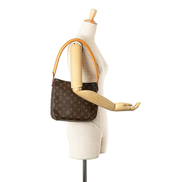 ルイ ヴィトン モノグラム ルーピングMM ショルダーバッグ ハンドバッグ M51146 ブラウン PVC レザー レディース LOUIS VUITTON 【中古】
