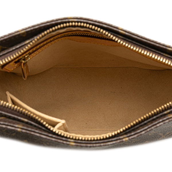 ルイ ヴィトン モノグラム ルーピングMM ショルダーバッグ ハンドバッグ M51146 ブラウン PVC レザー レディース LOUIS VUITTON 【中古】