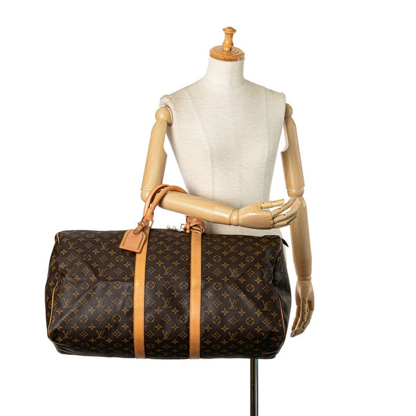 ルイ ヴィトン モノグラム キーポル55 ボストンバッグ トラベルバッグ M41424 ブラウン PVC レザー レディース LOUIS VUITTON 【中古】