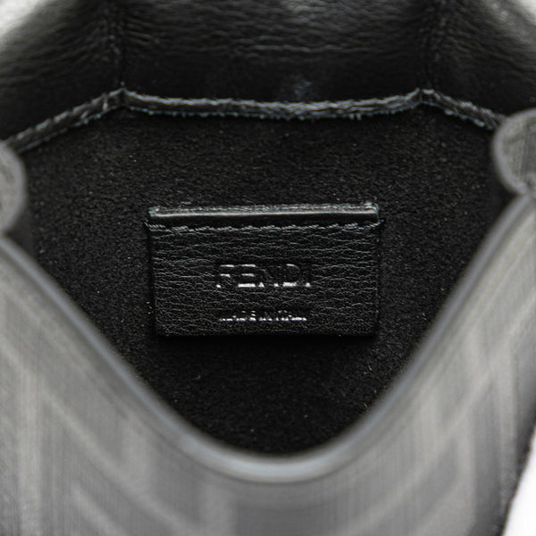 フェンディ ズッカ 斜め掛け ショルダーバッグ フォンホルダー 7AS120 ブラック PVC レザー レディース FENDI 【中古】