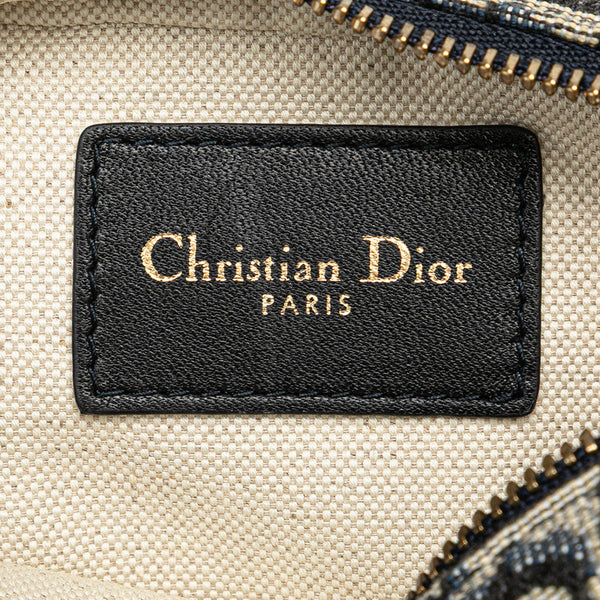 ディオール オブリーク ウエストバッグ ネイビー ベージュ キャンバス レザー レディース Dior 【中古】
