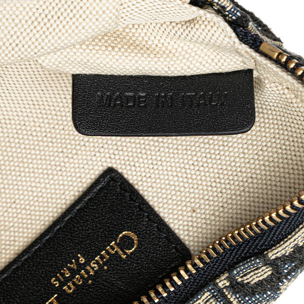 ディオール オブリーク ウエストバッグ ネイビー ベージュ キャンバス レザー レディース Dior 【中古】