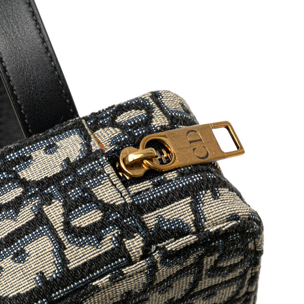 ディオール オブリーク ウエストバッグ ネイビー ベージュ キャンバス レザー レディース Dior 【中古】