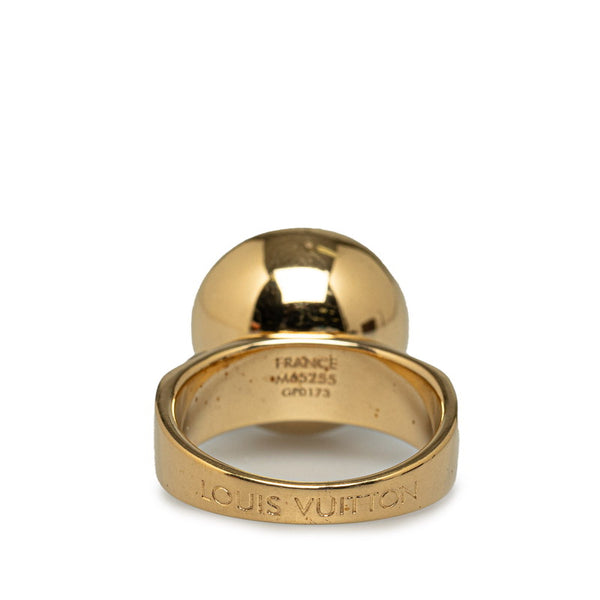 ルイ ヴィトン クリスタル リング 指輪 M65255 ゴールド グレー メッキ レディース LOUIS VUITTON 【中古】
