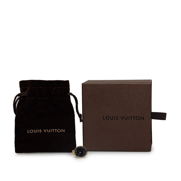 ルイ ヴィトン クリスタル リング 指輪 M65255 ゴールド グレー メッキ レディース LOUIS VUITTON 【中古】