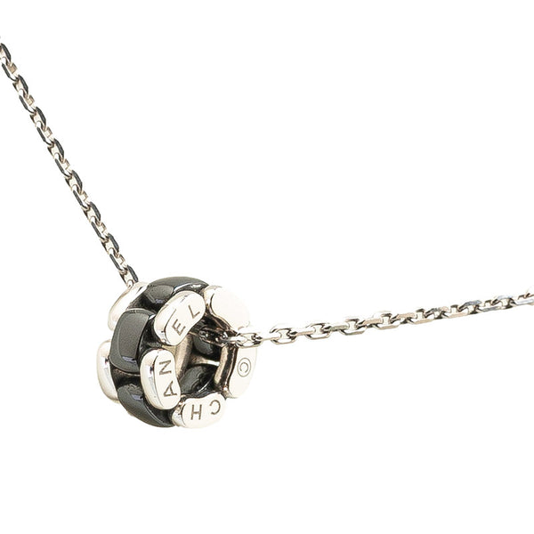 シャネル ウルトラ ネックレス シルバー ブラック K18WG ホワイトゴールド セラミック レディース CHANEL 【中古】