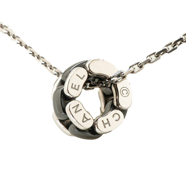 シャネル ウルトラ ネックレス シルバー ブラック K18WG ホワイトゴールド セラミック レディース CHANEL 【中古】